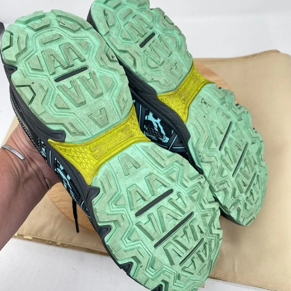 Asics Womens Gel Venture 6 T7G6N Black Teal Road Running Shoes Size 9.5